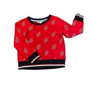 Colorful Planet Red Lightning Bolt Sweatshirt Unisex Size 2T